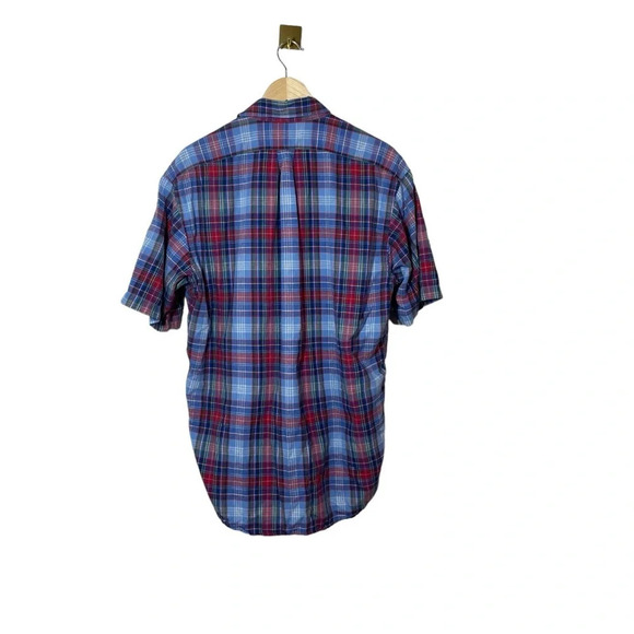 Ralph Lauren Men’s Blake Plaid Short Sleeve Button Down in Blue/Red Size M - Picture 3 of 9